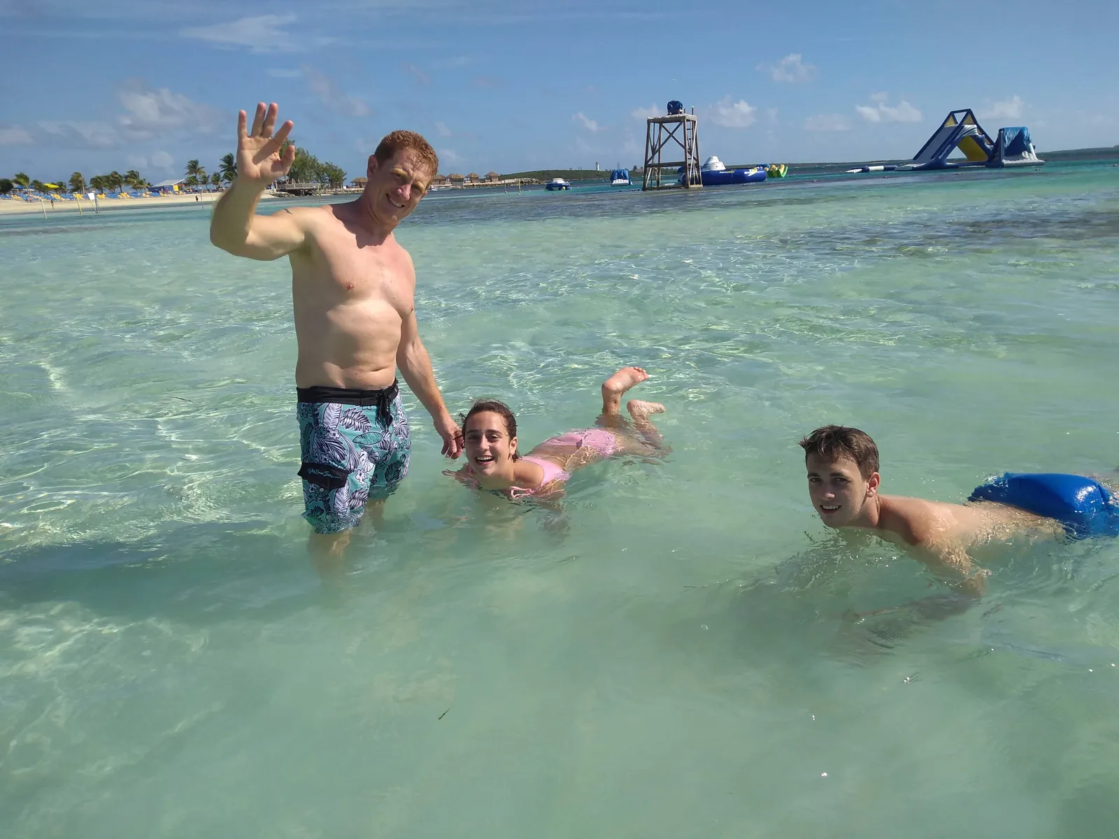 El parque acuático de CocoCay en construcción en 2018